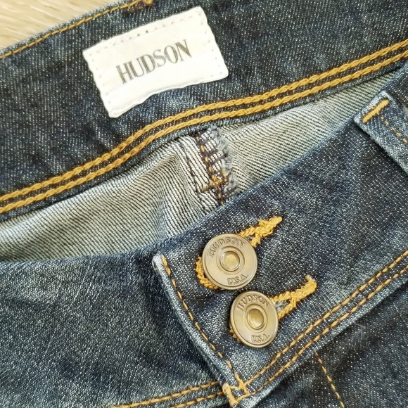 Hudon Colin Denim Dark Wash Blue Jeans Flap Pockets Straight Leg Skinny sz 29 - Picture 4 of 14